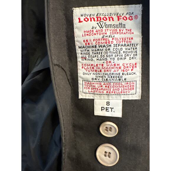 Vintage retro 90s London Fog Trench Coat Long Jacket tan thinsulate lined 8 Pet - Picture 4 of 8